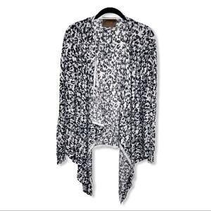 VICTOR ALFARO / gray mixed print wool cardigan